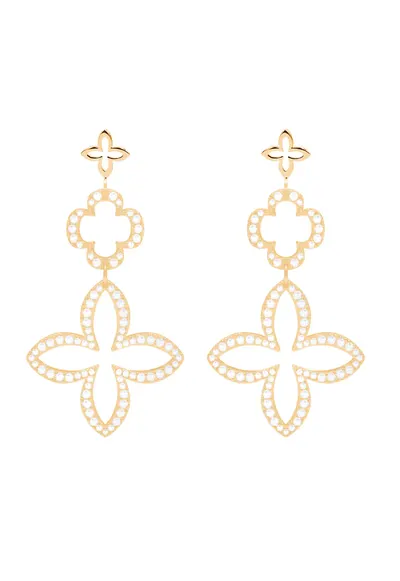 Cercei Lily placati cu aur 18k
