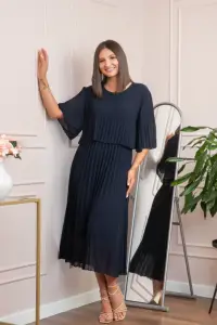 Rochie eleganta plisata Arielle - Bleumarin