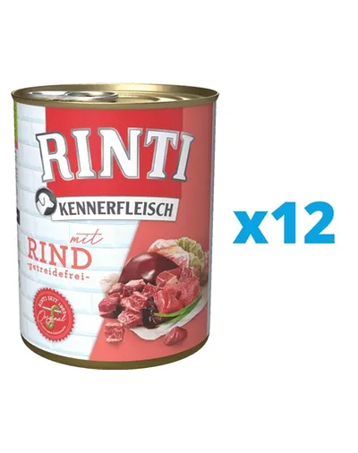 RINTI Kennerfleisch Beef conserva cu vita pentru caini 12 x 800 g