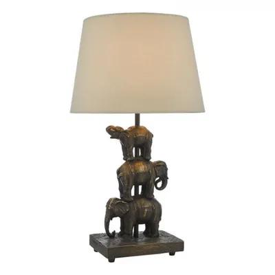 Veioza Alina Elephant Table Lamp Antique Bronze With Shade