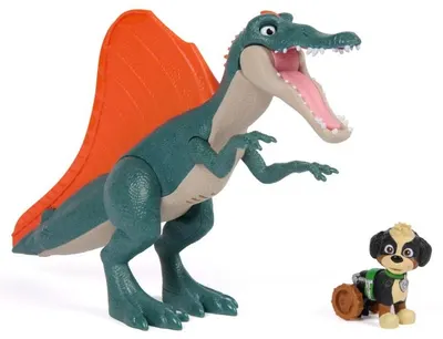 Jucărie interactivă Spin Master Paw Patrol - The Dino Movie, Rise & Roll Dino, cu figurină Rex