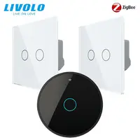 Intrerupatoare duble wireless Zigbee generatia noua + hub Zigbee, control de pe smartphone Alb