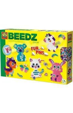 Joc creativ. Set margele de calcat. Funpins animale cu glitter