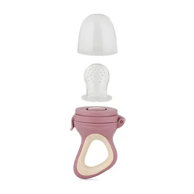 Dispozitiv de hranire, Petite&Mars, Pentru fructe si legume, Include capac de protectie, 6+ luni, Roz