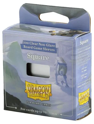 Protecții pentru cărți Dragon Shield - Square, Clear/Non-Glare, 70 x 70 mm (100 buc)
