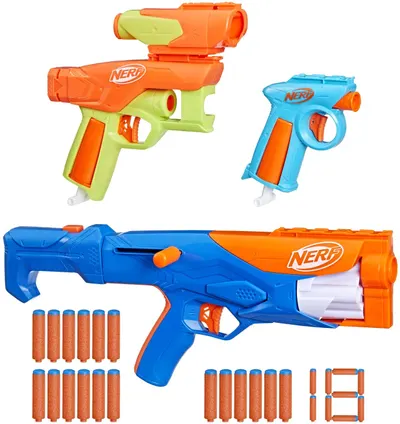 Set blastere Nerf N Series - Gear Up Pack, cu 18 săgeți