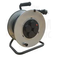Prelungitor pe tambur, cadru metalic KD-6/40-A 4×SHUKO, 40m, 250V AC, 16A, 3×1,5mm2, H07RN-F, IP44