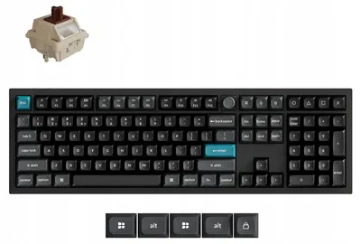 Tastatură mecanică Keychron - Q6 Ultra 8K, wireless, Silk POM Brown, RGB, neagră