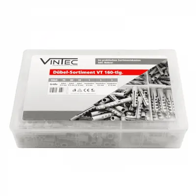 Set dibluri si burghie VT160 Vintec 74528, 163 piese