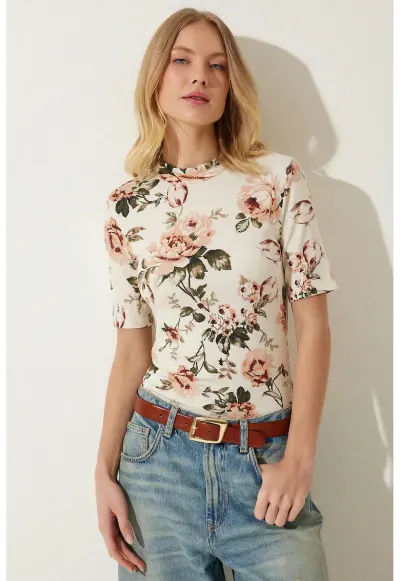 Top dama - Happiness Istanbul - Viscoza/Elastan - Ecru
