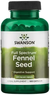 Full Spectrum Fennel Seed, 480 mg, 100 capsule, Swanson