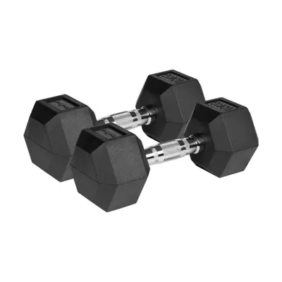 HEX 2x10kg cauciucat gantere din fontă Rebel hexagonal 20kg set SOLID