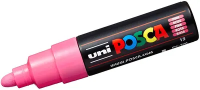 Marker permanent cu varf rotund Uni Posca - PC-7M, 5,5 mm, roz
