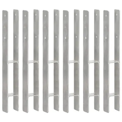 vidaXL Ancore de gard, 6 buc., argintiu, 7x6x60 cm, oțel galvanizat