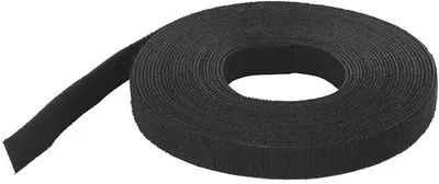 Bandă montaj Velcro Wolfcraft - neagră, 10 mm, 5 m