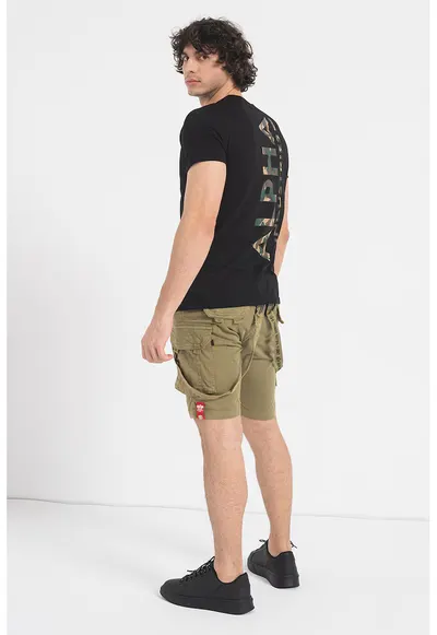 Tricou de bumbac cu imprimeu logo - Negru