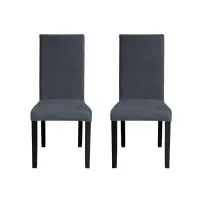 Set 2 scaune living TEO, picioare lemn wenge, stofa z albastru, 46x60x98 cm