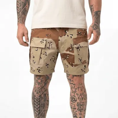 Pantaloni Tactici Scurti Helikon-Tex Cargo EDC - CHOC CHIP DESERT CAMO / S