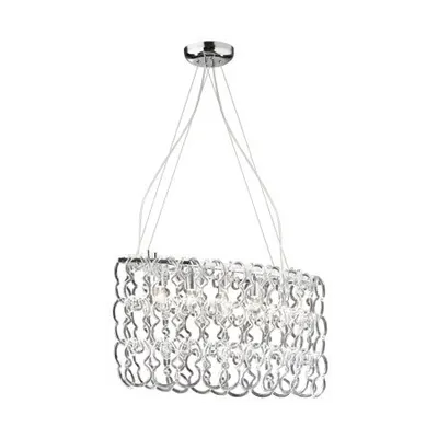 Lustra Niagara, 5 becuri, dulie E14, L:660 mm, H:440/1300 mm, Transparenta