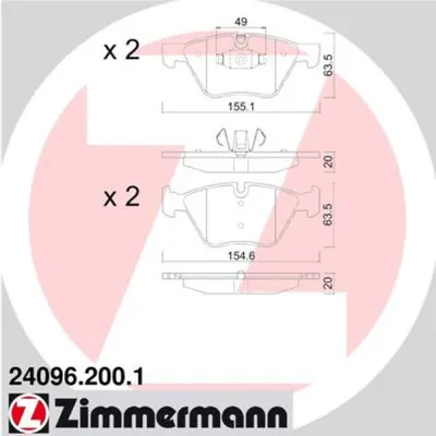 Set placute frana, frana disc ZIMMERMANN 24096.200.1