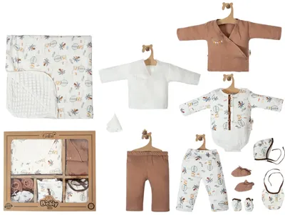 Set muselină pentru ieșire Bebly kids - 10 piese, Sky