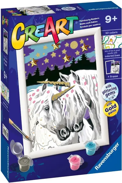 Set de pictură pe numere Ravensburger CreArt - Unicorni îndrăgostiți