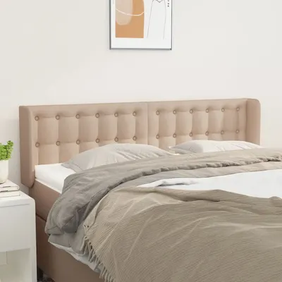 vidaXL Tăblie pat cu aripioare cappuccino 147x16x78/88cm piele eco