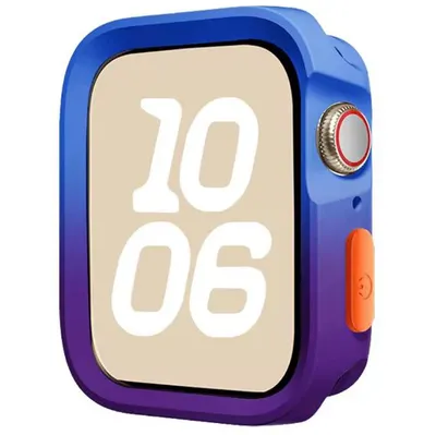 Husa Soft Bumper pentru Apple Watch, Protectie antisoc, Silicon, Mov si albastru - Apple Watch 46mm Seria 10/11 Engros