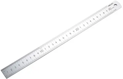 Rigla de desen Deli Pro - 8463, 30 cm, metalica