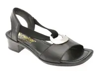 Sandale RIEKER negre, 62662, din piele naturala