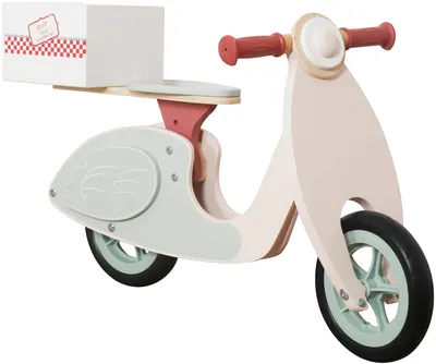 Roată de echilibru din lemn Ginger Home - Motocicletă cu cutie de pizza