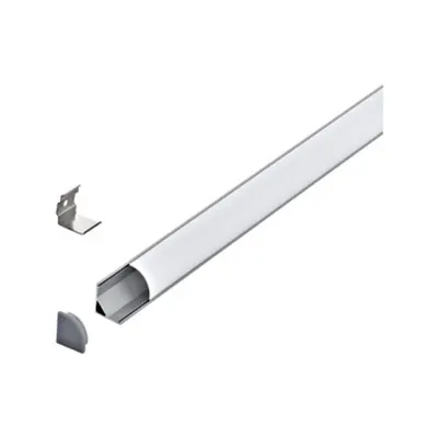 LED-Stripe Corner Profile with opal semicircular cover
