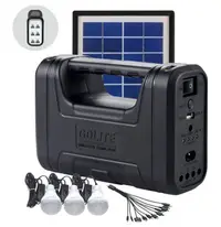 Kit solar GD-Lite 8017 este dotat cu dispozitive USB cu 3 becuri si leduri
