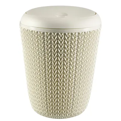 Coș de gunoi alb pentru baie Curver Knit, 7 l