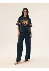 Pijama dama Forever albastru - Text