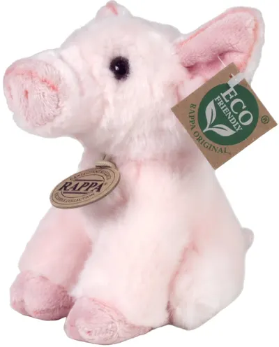 Jucărie de pluș Rappa Eco Friends - Piglet, așezat, 16 cm