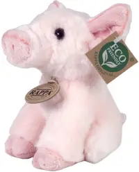 Jucărie de pluș Rappa Eco Friends - Piglet, așezat, 16 cm