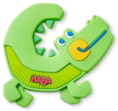 Jucărie de dentiție din silicon Haba - Crocodil