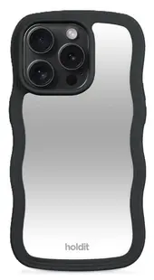 Husă Holdit - Wavy, iPhone 15 Pro, Black/Mirror