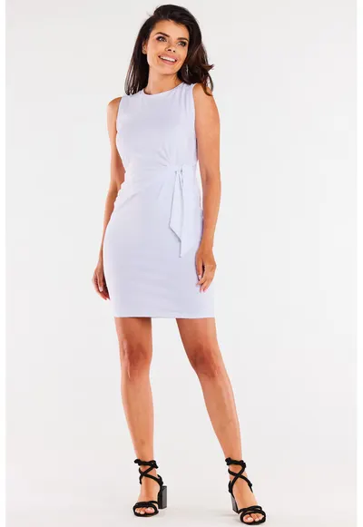 Rochie scurta de bumbac cu prindere laterala decorativa