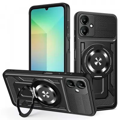 Husa pentru Samsung Galaxy A06 A065, Techsuit, RuggedCam, Neagra