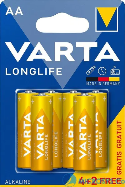Baterii alcaline VARTA - Longlife, AA, 4+2 buc.