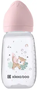 Biberon cu gât larg KikkaBoo Clouds - Savanna, 310 ml, Roz