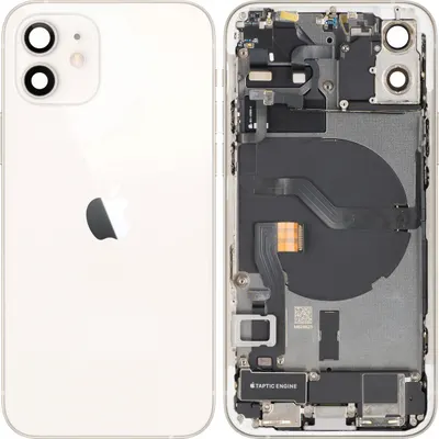 Capac Baterie Apple iPhone 12, Cu Carcasa Mijloc, Full Parts, Alb, Swap