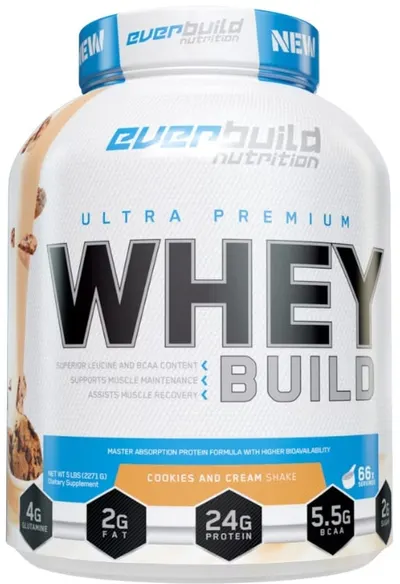 Ultra Premium Whey Build, fursecuri și cremă, 2.27 kg, Everbuild