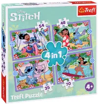 Puzzle Trefl 4 în 1 - Ziua nebună a lui Lilo și Stitch