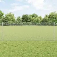 vidaXL Gard hexagonal cu stâlp 25 x 0,8 m Oțel Galvanizat Argintiu