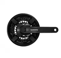Angrenaj Pedalier 3 Foi 28 38 48T MTB TY301, lungime brat 170mm, Shimano Tourney, culoare negru