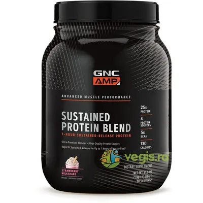 Amestec Proteic cu Aroma de Milkshake de Capsuni Amp Sustained 896g