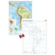 America de Sud. Harta fizico-geografica si a principalelor resurse naturale de subsol Duo 120x160 cm CR-3114DA